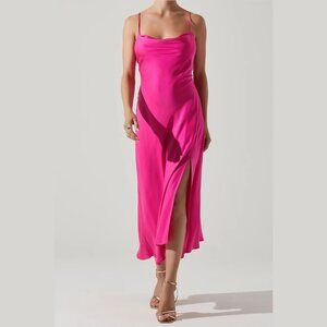 ASTR The Label Gaia Dress Bright Fushcia Pink Small
